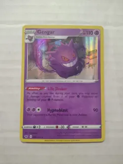 Pokemon TCG Gengar Holo Rare 085/202 Sword & Shield Base Set - Image 1
