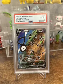 Pokemon Unown V 177/195 PSA 8 Silver Tempest Alternate Full Art NM-MT - Image 1