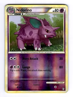 Nidorino Triumphant #46 (2010) Uncommon Reverse Holo LP Pokemon - Image 1