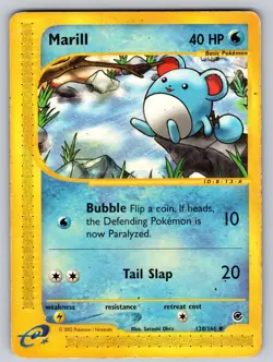 Marill 120/165 Common Expedition Base Set Pokemon Heavily Played - Image 1