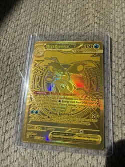 Pokemon TCG Gold Mega Greninja ex 122/086 Secret Rare Chaos Rising Mint - Image 3