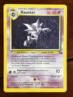 Pokemon Fossil Haunter 6/62 Holo Rare HP - Image 1
