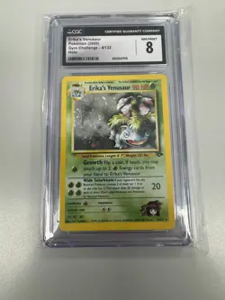 Pokemon CGC 8 NM / Mint Gym Challenge Holo Erika's Venusaur 4/132 - Image 1