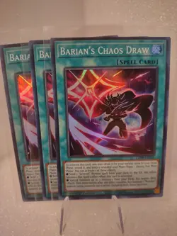 Yugioh! x3 Barian's Chaos Draw LED9-EN005 Super Rare 1st Ed Yu-gi-oh! 3x SET - Image 1