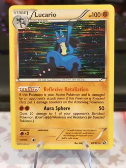 Pokemon Legendary Treasures Lucario 80/113 Reverse Holo Card - Image 1