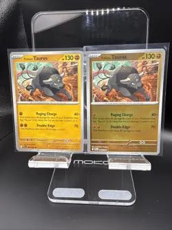 Pokemon Tauros Metal Card Non-TCG Fan-Art Custom Slab +2 Real TCG Tauros Cards - Image 5