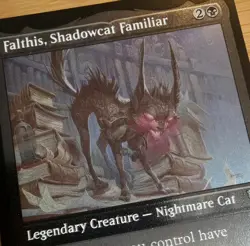 X 1 Falthis, Shadowcat Familiar Foil Etched NM-M Commander Legends 564 MTG Magic - Image 1