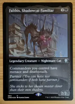 X 1 Falthis, Shadowcat Familiar Foil Etched NM-M Commander Legends 564 MTG Magic - Image 2