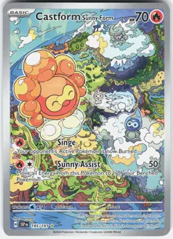 Pokemon Castform Sunny Form 195/191 Illustration Rare Surging Sparks Pokemon NM - Image 1