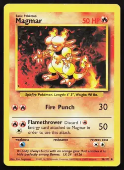 MAGMAR 36/102 UNCOMMON BASE SET UNLIMITED POKEMON MP - Image 1