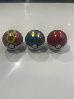 "Pokemon TCG Empty Poke Ball Tin Lot Set of 3 - Moon Ball, Repeat Ball, Classic" - Image 1