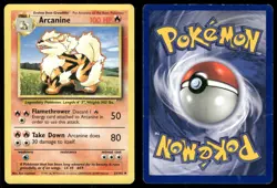 Arcanine 23 HEAVILY PLAYED Base Set Unlimited 102 Pokemon - Image 1