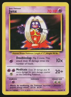 JYNX 31/102 UNCOMMON BASE SET UNLIMITED POKEMON MP - Image 1