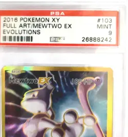2016 Pokemon XY Full Art/MEWTWO Evolutions #103 MINT 9 PSA - Image 4
