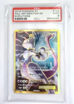 2016 Pokemon XY Full Art/MEWTWO Evolutions #103 MINT 9 PSA - Image 5