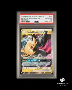 PSA 10 GEM MT Pikachu & Zekrom GX Tag Team 33/181 Pokemon Team Up - Image 1