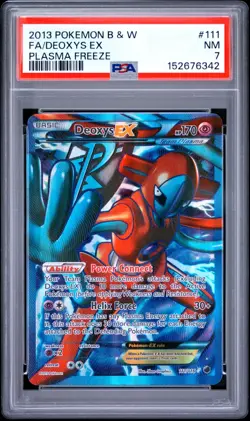 2013 POKEMON B&W PLASMA FREEZE #111 FULL ART/DEOXYS EX PSA 7 NM - Image 1