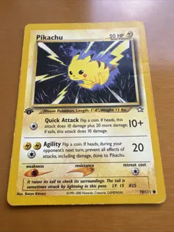 Pikachu Common 1st Edition Neo Genesis 070/111 Pokemon TCG Dmg - Image 2