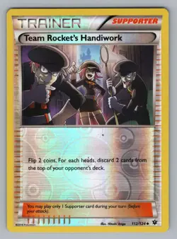 TEAM ROCKET'S HANDIWORK 112/124 UC FATES COLLIDE POKEMON REVERSE HOLO NM FCO - Image 1