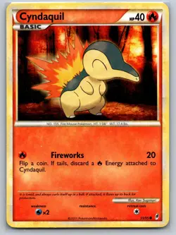 CYNDAQUIL 55/95 COMMON CALL OF LEGENDS POKEMON LP - Image 1