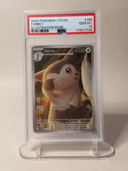 2025 Furret PSA 10 Pokemon Journey Together Illustration Rare 168/159 Full Art - Image 1