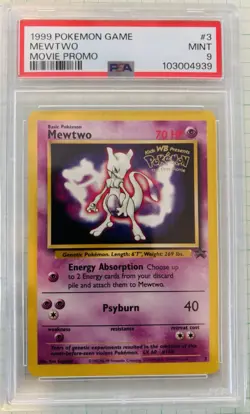 1999 Pokemon Game #3 Mewtwo Movie Promo PSA 9 - Image 1