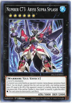 Yugioh - Number C73: Abyss Supra Splash DLCS-EN043 1st Edition - Dragons of Lege - Image 1