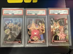 Straw Hat Crew Japanese One Piece x Morinaga Clear Graded 2x PSA 10 and 1x PSA 9 - Image 1