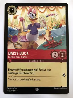 Disney Lorcana Shimmering Skies Daisy Duck Spotless Food-Fighter 111/204 NM - Image 1