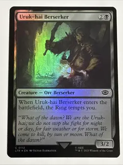 MTG Lord of the Rings Uruk-hai Berserker Foil 0112 NM - Image 1