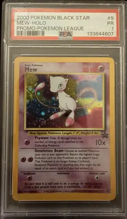 2000 POKEMON BLACK STAR MEW-HOLO PROMO-POKEMON LEAGUE | PSA 1 - Image 1