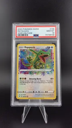 Pokemon 2020 Rayquaza 138/185 Amazing Rare Vivid Voltage GEM MINT PSA 10 - Image 1