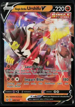 Single Strike Urshifu V 085/163 Holo Rare V Battle Styles Pokemon NM - Image 1