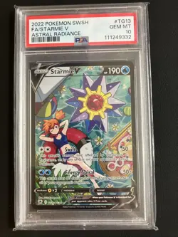 Pokemon 2022 Starmie V TG13/TG30 Full Art Astral Radiance GEM MINT PSA 10 - Image 1