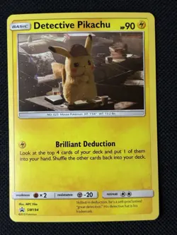 Pokemon TCG Detective Pikachu SM194 Promo Cosmo Holo NM - Image 1