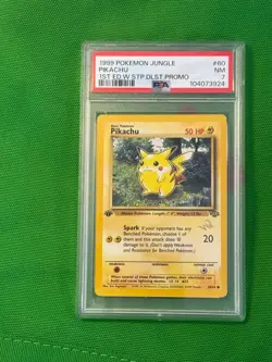 1999 Pokemon Jungle Pikachu (#60) - 1st Edition W Stamp Promo, PSA 7 NM - Image 1