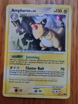 2008 POKEMON POP SERIES 1/17 AMPHAROS HOLO Heavily Played - Image 1