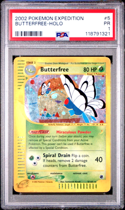PSA 1 PR 2002 Expedition Butterfree Holo Foil 5/165 WOTC E-Reader Series Pokemon - Image 1