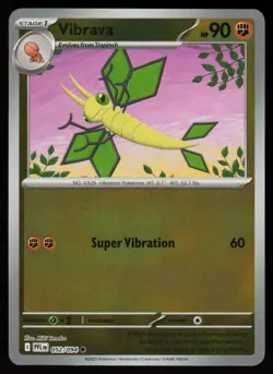 Vibrava 052/094 Common Phantasmal Flames Pokemon Reverse Holo Near Mint - Image 1
