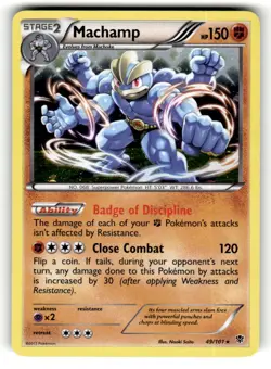 Machamp 49/101 Rare Plasma Blast Holo Pokemon Lightly Played - Image 1