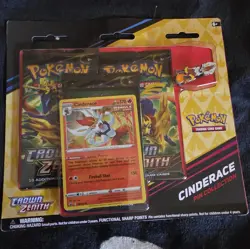 Pokemon Crown Zenith CINDERACE Pin Collection 3 Pack Blister FACTORY SEALED - Image 2