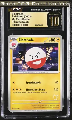 CGC 10 PRISTINE ⭐ Pokemon Electrode My First Battle Pikachu Symbol Deck 2023 - Image 1
