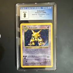 CGC 8 Alakazam 1999 Base Set 1/102 Shadowless Holo Pokemon Card - Image 1