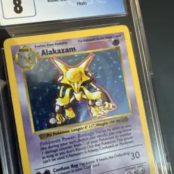 CGC 8 Alakazam 1999 Base Set 1/102 Shadowless Holo Pokemon Card - Image 2