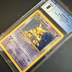 CGC 8 Alakazam 1999 Base Set 1/102 Shadowless Holo Pokemon Card - Image 3