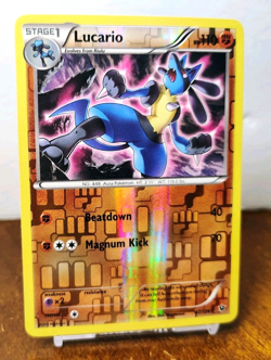 POKEMON LUCARIO 47/124 REVERSE HOLO RARE FATES COLLIDE LP-NM - Image 1