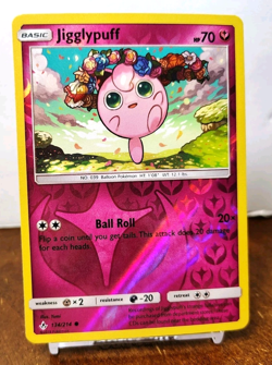 POKEMON JIGGLYPUFF 134/214 REVERSE HOLO UNBROKEN BONDS MP GREAT ART - Image 1