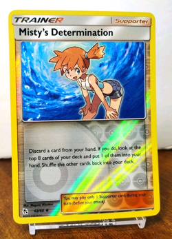 POKEMON MISTY'S DETERMINATION 62/68 REVERSE HOLO HIDDEN FATES LP-NM - Image 1