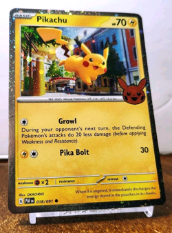 POKEMON PIKACHU 018/091 HOLO TRICK OR TRADE HALLOWEEN NM NEAR MINT - Image 1