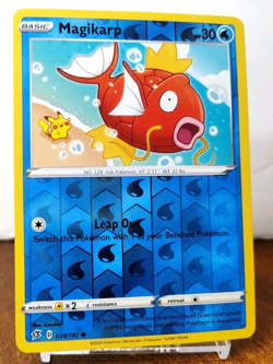 POKEMON MAGIKARP 039/192 REVERSE HOLO REBEL CLASH LP PIKACHU IN BACKGROUND - Image 1